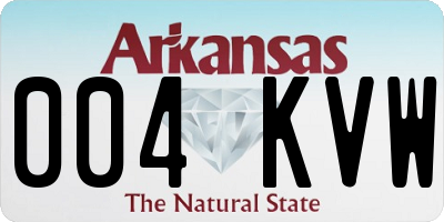 AR license plate 004KVW