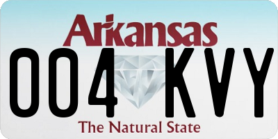 AR license plate 004KVY