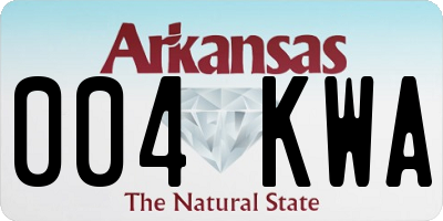 AR license plate 004KWA