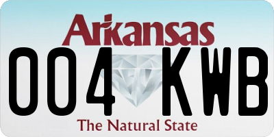 AR license plate 004KWB