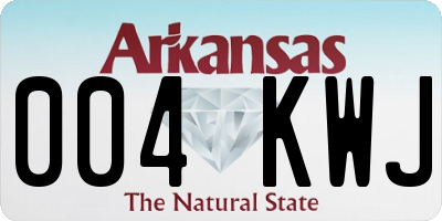 AR license plate 004KWJ