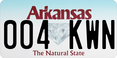 AR license plate 004KWN
