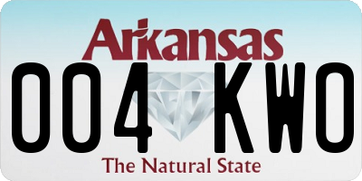 AR license plate 004KWO