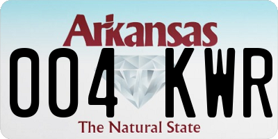 AR license plate 004KWR