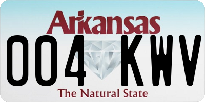 AR license plate 004KWV