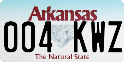 AR license plate 004KWZ
