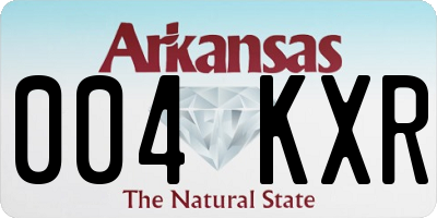 AR license plate 004KXR