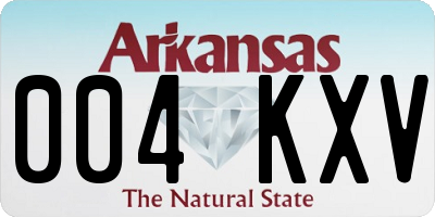 AR license plate 004KXV