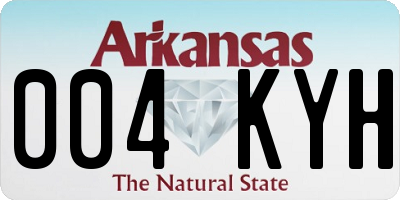 AR license plate 004KYH
