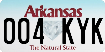 AR license plate 004KYK