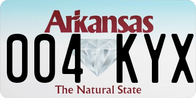 AR license plate 004KYX