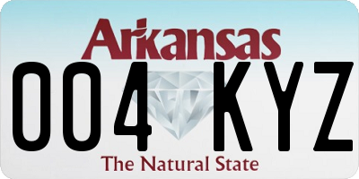 AR license plate 004KYZ
