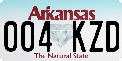 AR license plate 004KZD