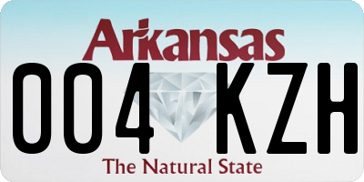 AR license plate 004KZH
