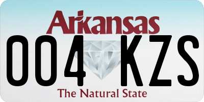 AR license plate 004KZS