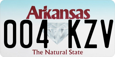 AR license plate 004KZV