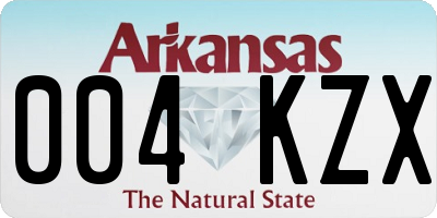 AR license plate 004KZX