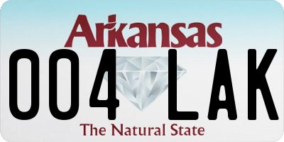 AR license plate 004LAK