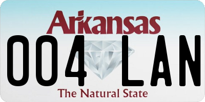 AR license plate 004LAN