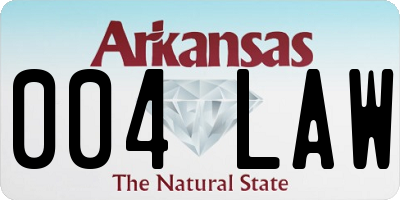 AR license plate 004LAW