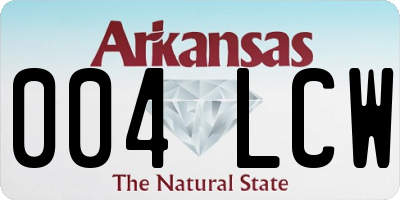 AR license plate 004LCW