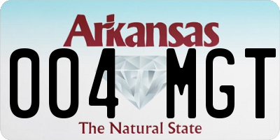 AR license plate 004MGT