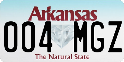 AR license plate 004MGZ