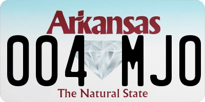 AR license plate 004MJO
