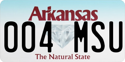 AR license plate 004MSU