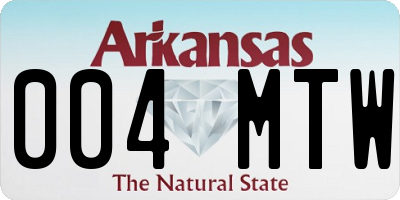 AR license plate 004MTW