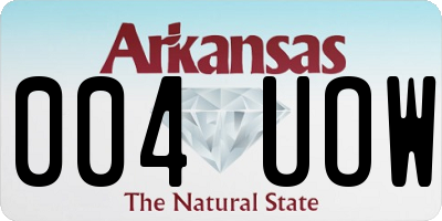 AR license plate 004UOW