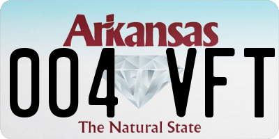 AR license plate 004VFT