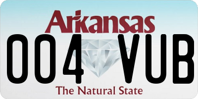 AR license plate 004VUB