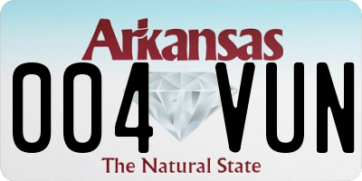 AR license plate 004VUN