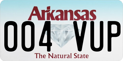 AR license plate 004VUP