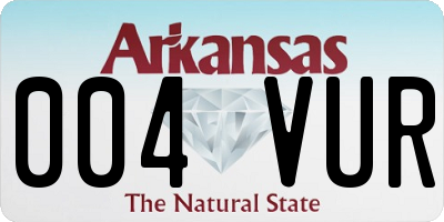 AR license plate 004VUR