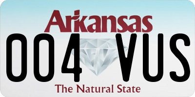 AR license plate 004VUS