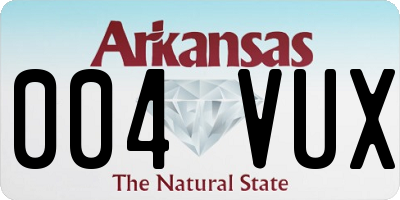 AR license plate 004VUX