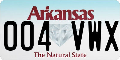 AR license plate 004VWX