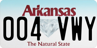 AR license plate 004VWY