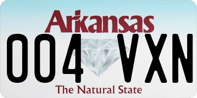 AR license plate 004VXN