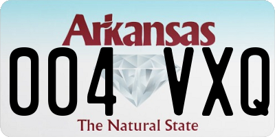 AR license plate 004VXQ