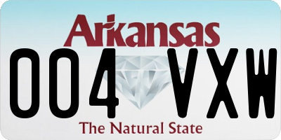 AR license plate 004VXW