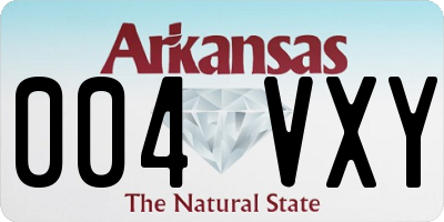 AR license plate 004VXY