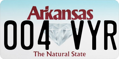 AR license plate 004VYR