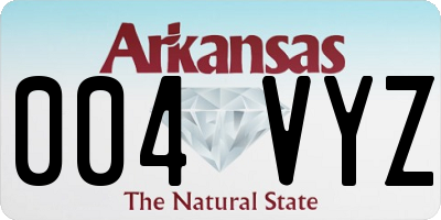 AR license plate 004VYZ