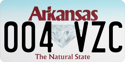 AR license plate 004VZC