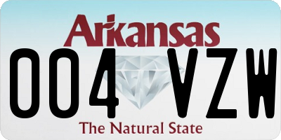 AR license plate 004VZW