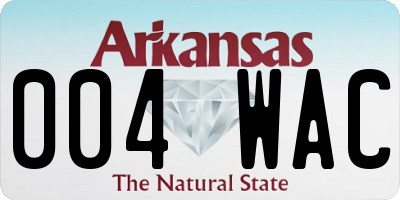 AR license plate 004WAC