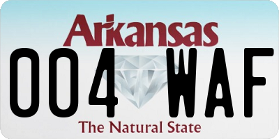 AR license plate 004WAF